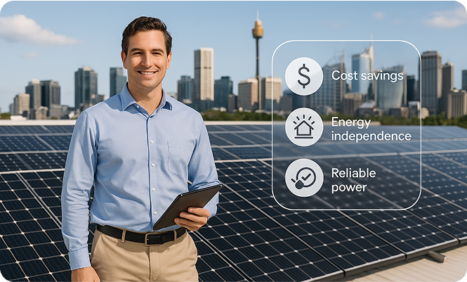 Solar panels on rooftops in Sydney, showcasing the city's commitment to renewable energy solutions.