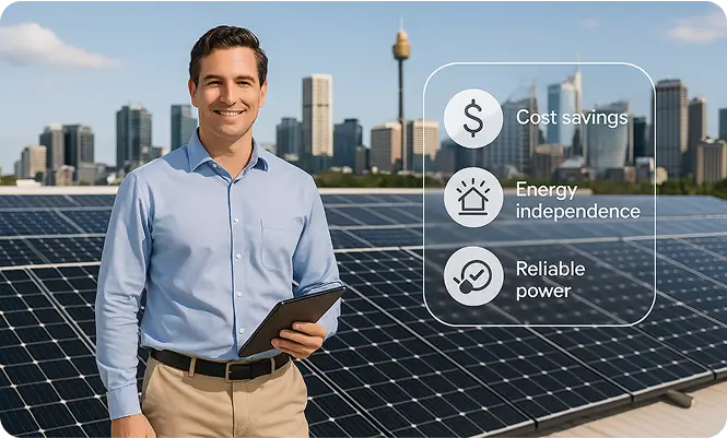 Solar panels on rooftops in Sydney, showcasing the city's commitment to renewable energy solutions.