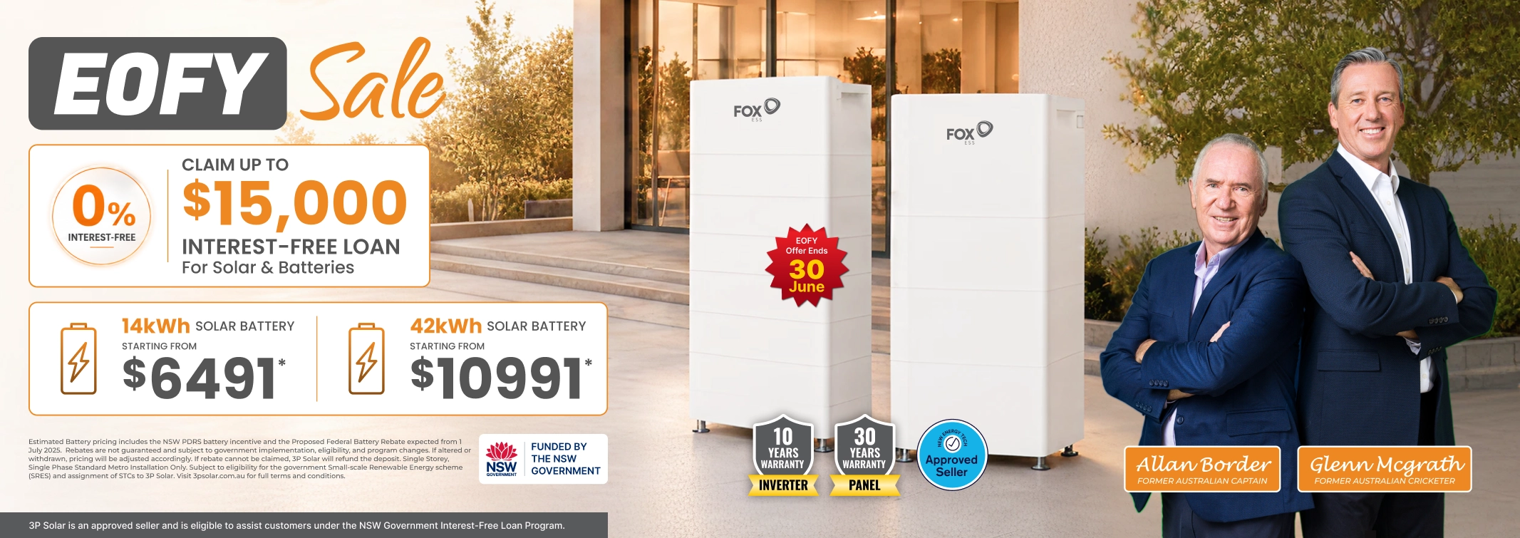 Solar panel system banner for NSW regional