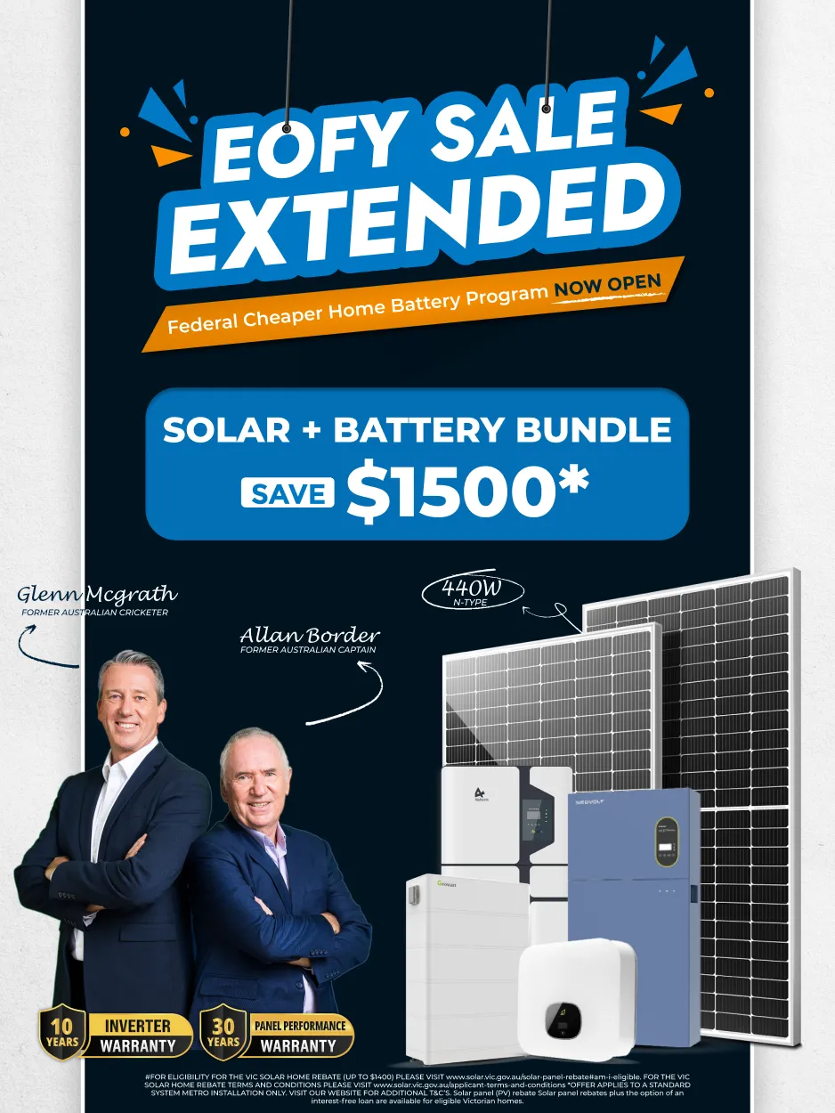 Solar panel system mobile banner for VIC metro
