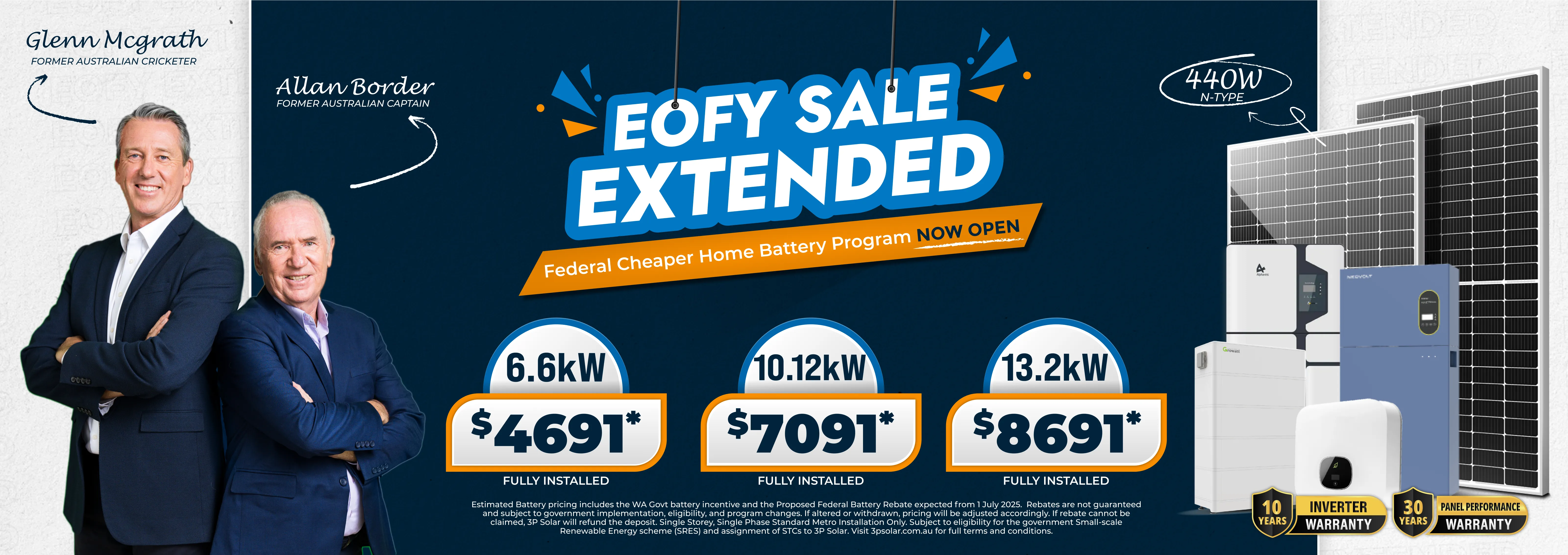 Solar panel system banner for WA country