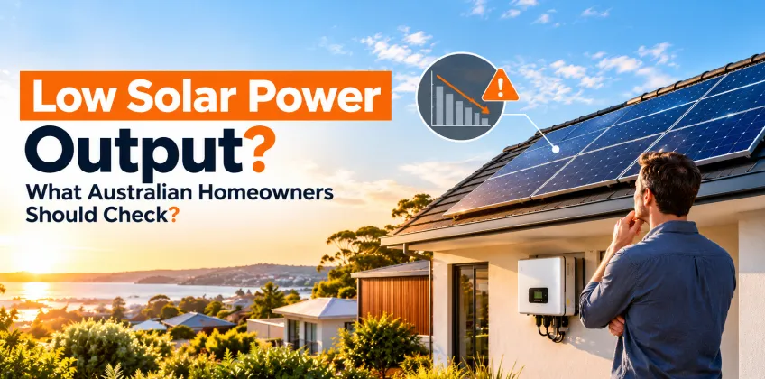Australian homeowner checking low solar power output.