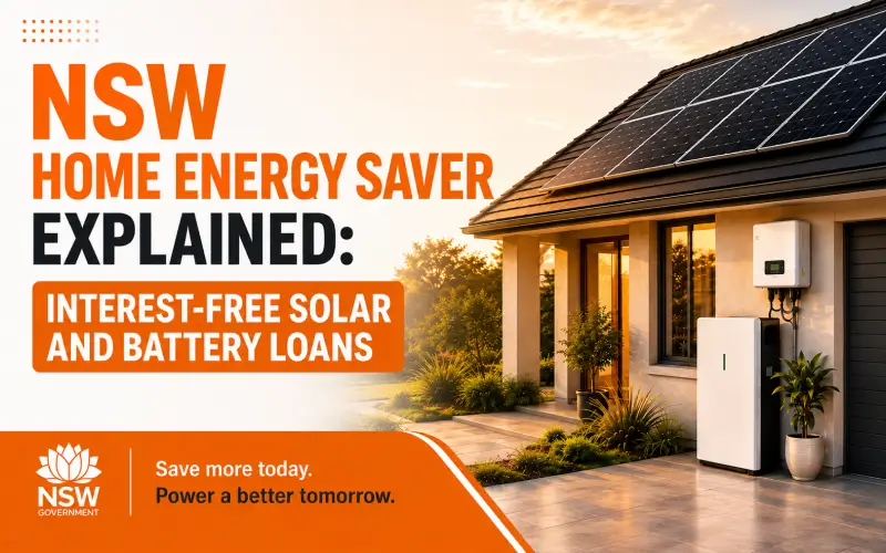 NSW Home Energy Saver Program explained with rooftop solar and home battery storage