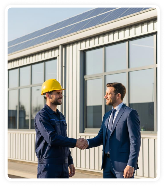 Trusted team installing commercial solar panels for efficient energy solutions.