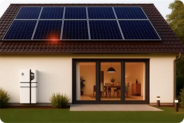 A house displaying solar panels on the roof, illustrating modern energy efficiency efforts
