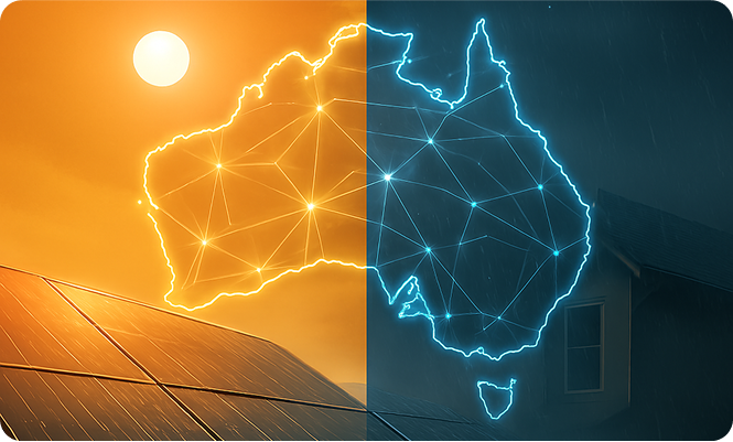 displaying solar energy solutions for Australia, with interactive features and data visualization