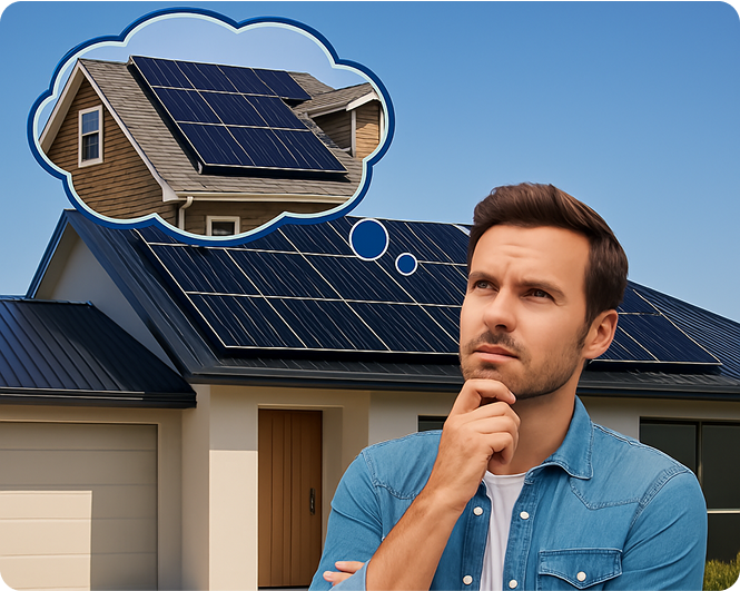 A homeowner in australia thinking the benefits of solar energy as solar panels are being installed on their house.
