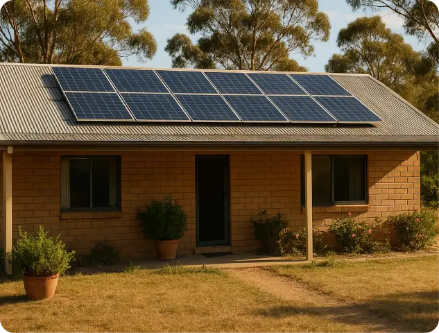 Energy-efficient home with solar panel installation for lower electricity bills