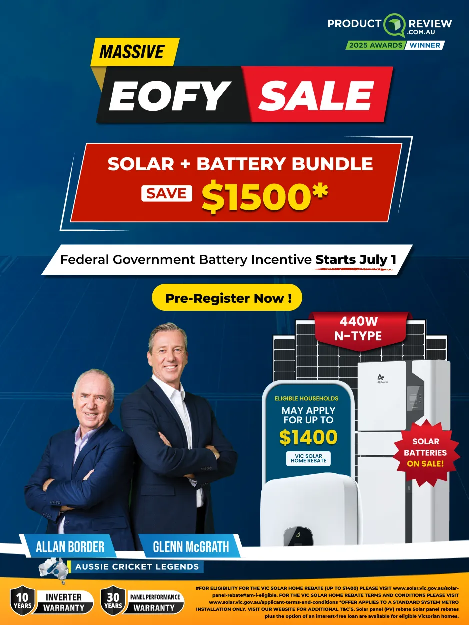 Solar panel system sale mobile banner for victoria country location