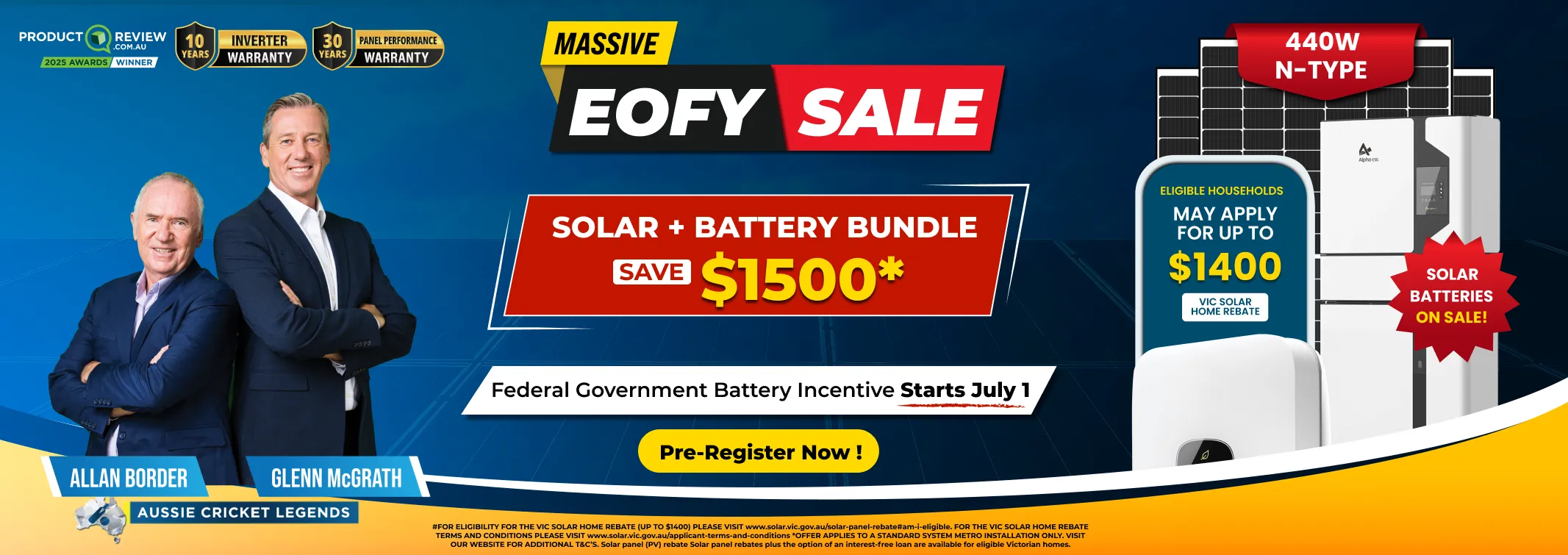 Solar panel system sale banner for victoria country location